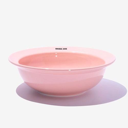 ※予約販売【BRIDGE.DOG】BRIDGE BIG DISH（PINK）艶あり 韓国 犬用品 ドッググッズ フードウェア 犬お皿 フードボウル 餌皿 水飲み 給水器 食器