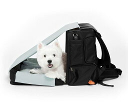 ※予約販売【INSIDE DOG & CAT】Travel Bag Cushion Backpack（グレー×ブラック） 韓国 ブランド かわいい おしゃれ プレゼント 小型犬 バッグ リュック キャリーバッグ マット タオル くつ NEW 丈夫 クッション 犬