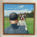 ※予約販売【draw pet】my pet ＋ family 油絵絵画（URBAN DOG TOKYO限定メニュー）《上半身 or 顔 or 人》1匹～＋1人 韓国 ブランド かわいい おしゃれ プレゼント 小型犬 うちの子グッズ うちの子 ドレス NEW 犬 猫 雨