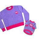 ※予約販売【TOOF】HEART LOGO SWEATER(Purple) 韓国 ブランド かわいい おしゃれ プレゼント 小型犬 お揃い リンクコーデ NEW 秋 冬 犬 犬用品 ドッググッズ Tシャツ スリーブレス ドッグウェア 犬服 犬の服 小型犬 小型犬服 韓国 秋