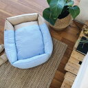 即納【monchouchou】Love Linen bicolor Cushion （ブルー/ベージュ） 韓国 ブランド かわいい おしゃれ プレゼント 小型犬 ステップ NEW クッション 犬 雨