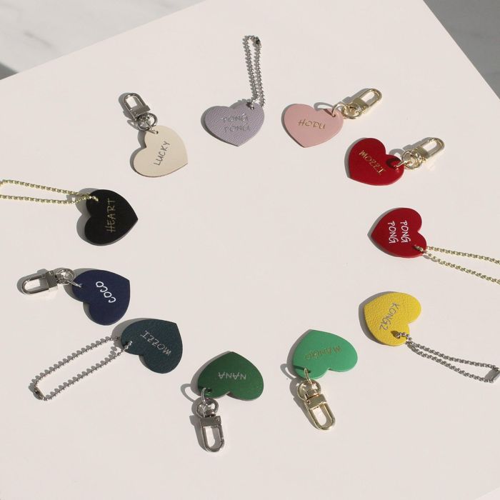 ͽmaison de miuHeart Leather Name Tag ڹ ֥ 襤  ץ쥼 ...