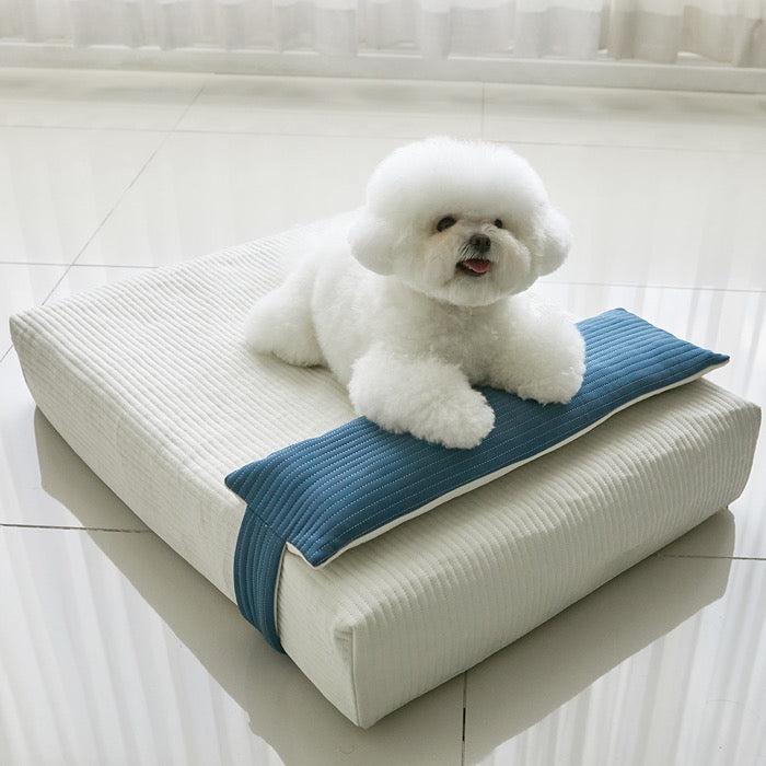 楽天URBAN DOG TOKYO 楽天市場店※予約販売【BARBICHON】Allergy care topper mat（Ivory）S size【Pillow Set（Ivory/Navy）】 韓国 ブランド かわいい おしゃれ プレゼント 小型犬 マット くつ NEW 中型犬 クッション 犬