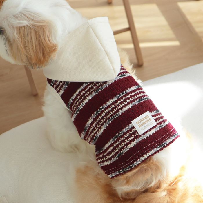※予約販売【DURANG RURANG】Snow Boucle Knit（Plum Burgundy） 犬服 ドッグウェア 犬の服 小型犬 小型..
