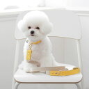 ※予約販売【maison de miu】 Running Mate Leather & Webbing Lead(Yellow / Ivory) 韓国 ブランド かわいい おしゃれ プレゼント 小型犬 リード うちの子グッズ うちの子 タオル 散歩グッズ NEW 犬