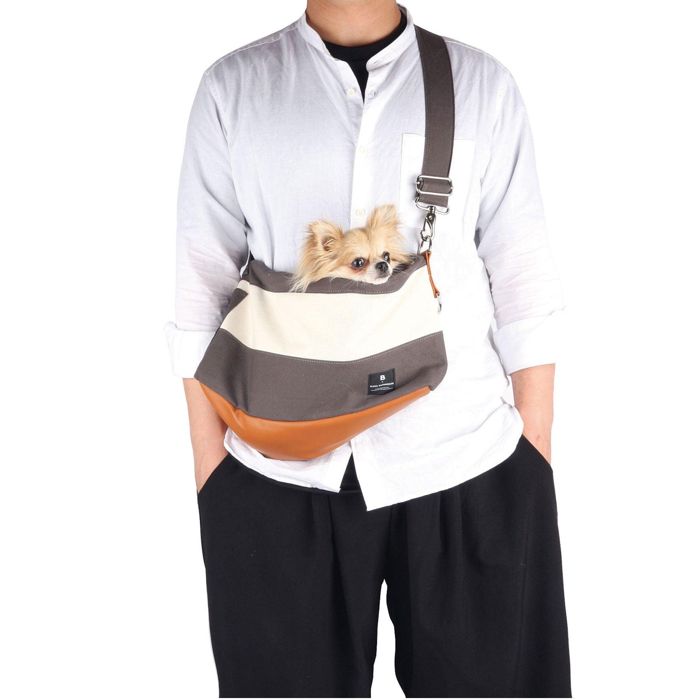 即納【monchouchou】Dog Messenger Bag （ダークグレー） 韓国 ブランド かわいい おしゃれ プレゼント 小型犬 バッグ スリング スリングバッグ キャリーバッグ NEW 犬 1