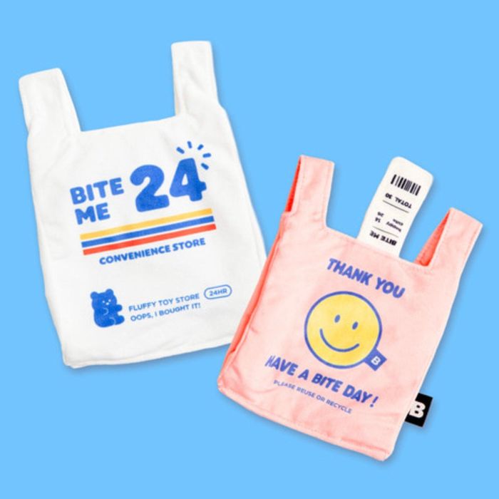 即納【BITE ME】Crinkle Vinyls Pocket Toy（2colors） 韓国 犬用品 ドッググッズ おもちゃ ノーズワー..