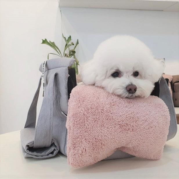 ※予約販売【DOUBLE COMMA】COMTWO BAG（ライトグレー） 犬 ブランド キャリーバッグ 可愛い お散歩バッグ ショルダー 犬用 巾着 おしゃれ 電車 キャリー ドッグキャリーバッグ 韓国 旅行 ドッグバッグ 軽い 小型犬 中型犬 犬用バッグ 犬バッグ 猫用バッグ 新幹線