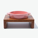 ※予約販売【BRIDGE.DOG】BRIDGE MINI POT(CORAL PINK)艶あり 韓国 ブランド かわいい おしゃれ プレゼント 小型犬 マット ...