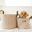 ※予約販売【noutti】Cozy check toy basket（ブラウン） 韓国 ブランド かわいい おしゃれ プレゼント 小型犬 バッグ おもちゃ うちの子グッズ うちの子 くつ NEW 軽量 犬 雨