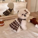 ※予約販売【Hi Yeboo】Kona Check Skirt 犬服 ドッグウェア 犬の服 小型犬 小型犬服 犬用品 ドッググッズ 韓国 春 春服