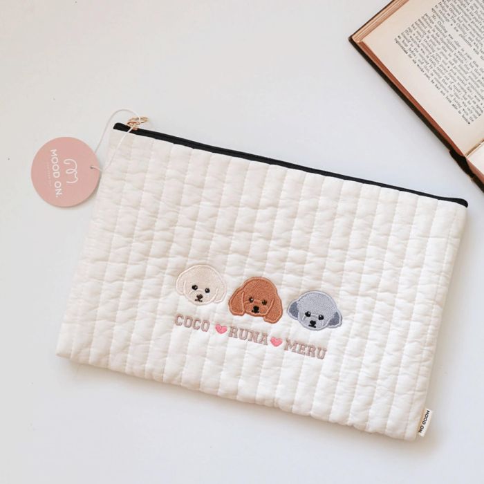 ※予約販売【MOOD ON.】うちの子POUCH (Mサイズ) 韓国 ブランド かわいい おしゃれ プレゼント 小型犬 うちの子グッズ うちの子 NEW 便利 犬 猫