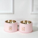 即納【PROCYON】cooler bowl bronze(Pale dogwood) フードボウル おしゃれ 高さがある 水飲み 保冷 フードボール 水入れ ...