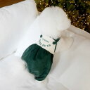 ※予約販売【near by us】corduroy romper(holiday green) 犬服 ドッグウェア 犬の服 小型犬 小型犬服 犬用品 ドッググッズ 韓国 冬 冬服