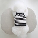 ※予約販売【near by us】Stripe Petit Crop Top(Cream Cookie) 韓国 犬用品 ドッググッズ Tシャツ スリーブレス ドッグウェア 犬服 犬の服 小型犬 小型犬服