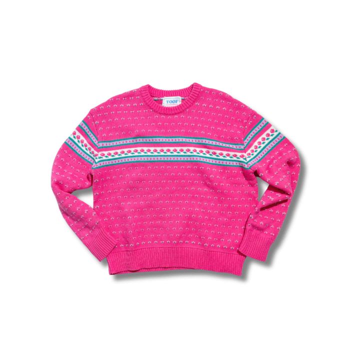 ͽTOOFWOMENS VINTAGE FLOWER SWEATERPINK  ɥå    ...