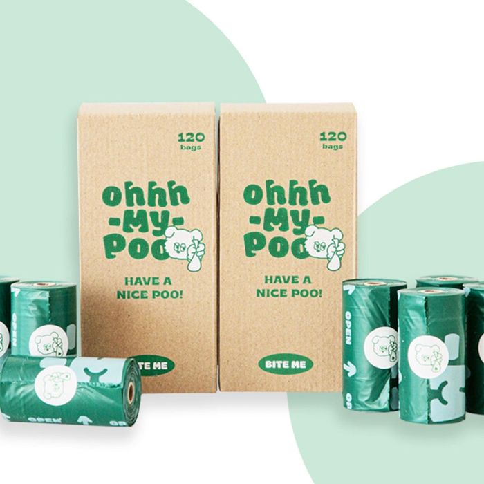 即納Oxo-Bio degradable plastics poop bag - Ohhh my poo 韓国 ブランド かわいい おしゃれ プレゼント 小型犬 マナー用品 散歩グッズ NEW 大型犬 犬 ペット用品 うんち袋