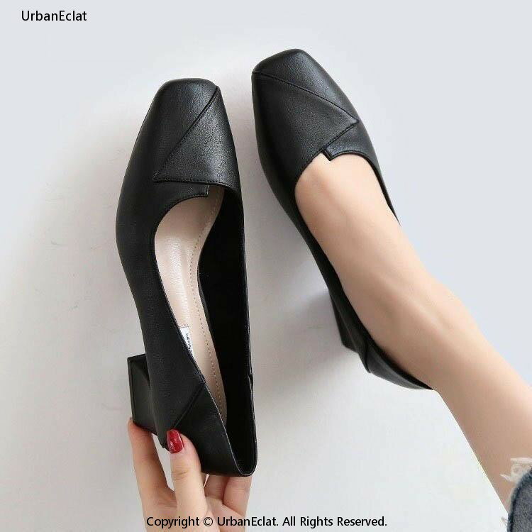 走れるパンプス 歩きやすい 痛くない 4.5cmヒール フォーマル ローヒール スクエアトゥ スクエア 疲労 足が痛くならないパンプス 楽 歩くのが楽な 痛くならない