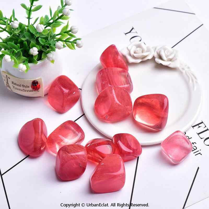 アロマストーン 溶錬石 スイカレッド クリスタル 大粒 不定形 さざれ石 イ...