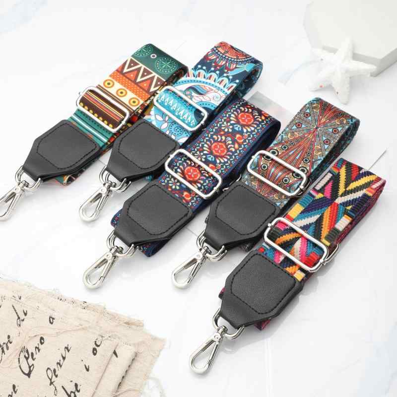 ショルダーストラップ レディース エスニック柄 幅広 5cm 矢印 ジャガード織り 厚手 ポリエステル製 幾..