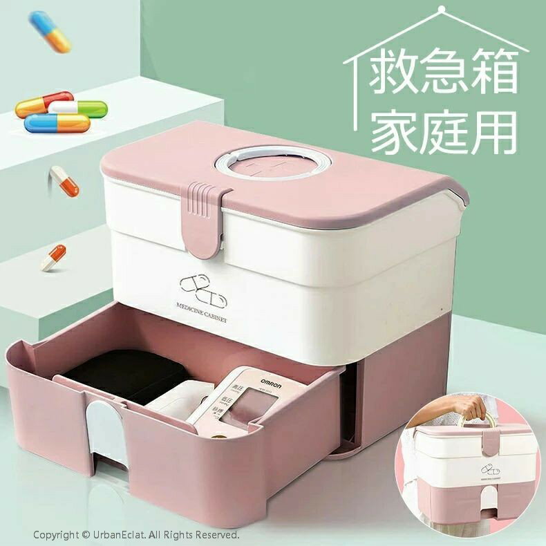 救急箱 薬箱 薬入れ おしゃれ ボックス 薬ケース 二重層箱 薬入れ 大容量 救急ボックス　シンプル 応急手当 薬箱 収納上手 スチール 小物入れ レトロ 防災グッズ 防災セット ファーマシーボックス フェール