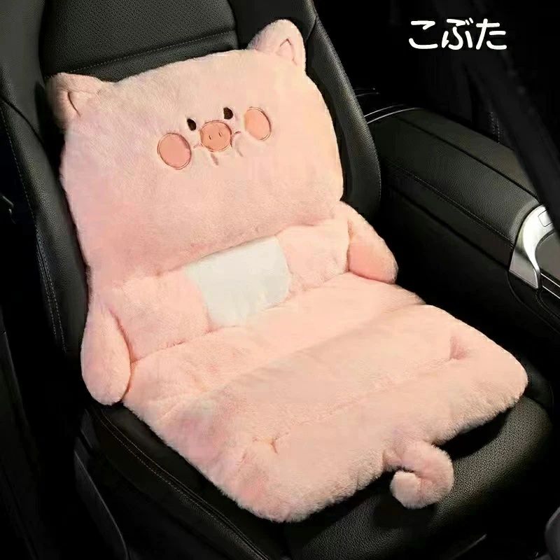 車 クッション カークッション カーシートクッション 冬 ぬいぐるみ 暖かい アニマル 動物モチーフ 背もたれ かわいい 女の子 椅子カバー 車のインテリアアクセサリー 腰当て 腰サポート 腰枕 オフィス 自宅用 車用 座椅子 座布団 カー用品