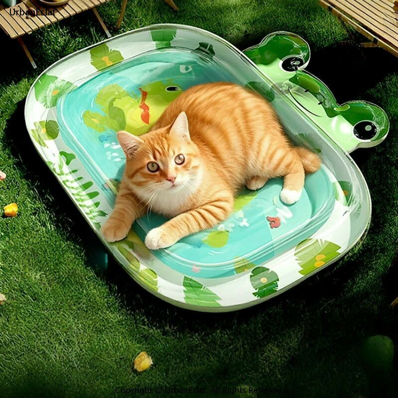 【夏季クール】ペット用冷却マット/水入りジェルクッション 犬猫兼用 打つだけで冷える 保冷 断熱効果のペットベッド 猫用 小型犬用 ペット用クーリングマット 水充填式 ひんやり冷却ジェル 夏用ベッド 猫 小型犬対応 5