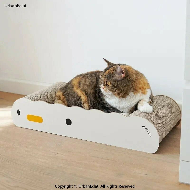 大型猫ベッド ソファ保護 猫用ラウンジチェア 一体型猫ハウス 組み立て不要 かじり防止設計（エコ素材/..