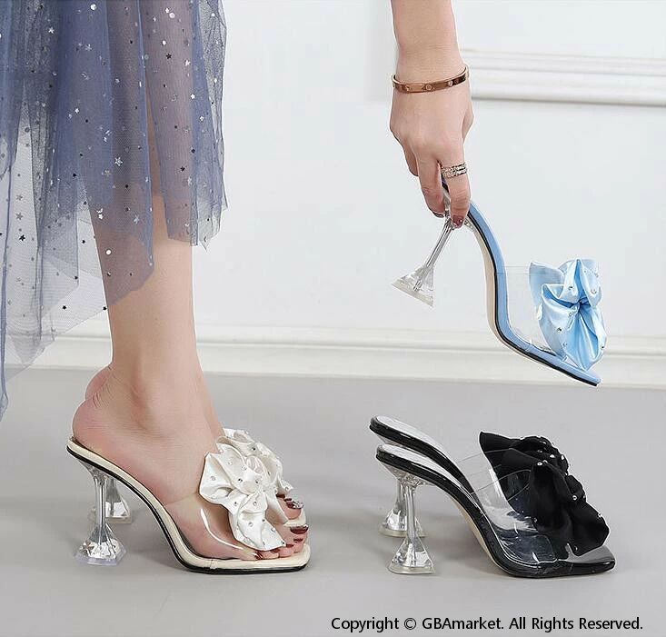 サンダル クリアミュール レディース クリアヒール 痛くない 脱げない サンダル スクエアトゥ　靴 美脚 ハイヒール ピンヒール　ヒール9cm ハイヒール ミュール サンダル レディース 大きいサイズ 靴 美脚 オープントゥ レディースサンダル