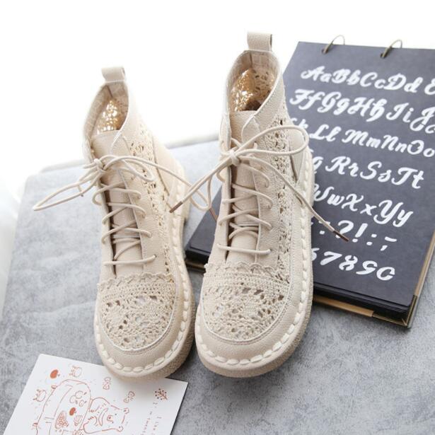 サマーブーツ　ブーツサンダル　総レース　レースアップシューズ　ショートブーツ　サンダル　ローヒール　夏　シースルー　森ガール　透かし　レディース靴　夏ブーツ 疲れない靴 サマーブーツ