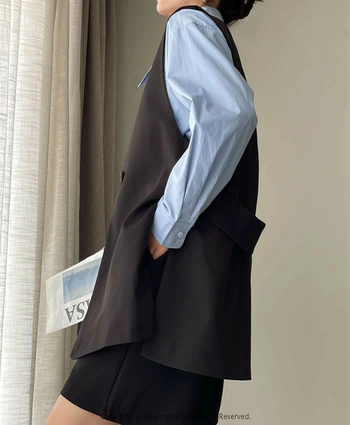 ベスト ロングコート トレンチコート 春 レディース 秋 ノースリーブ レディース ロングジレ トレンチベスト 無地 ジレンチ トップス ロングベスト レディース ジレ 春 夏 秋 冬 大きいサイズ 20代 30代 40代(4)