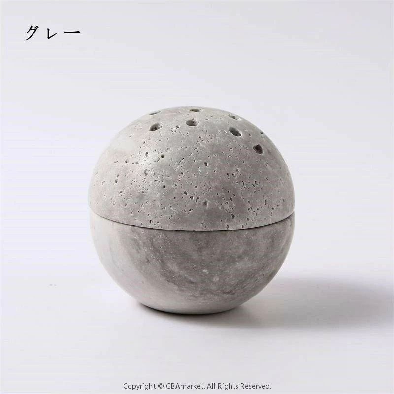 香炉 パロサント おしゃれ 天然大理石 トラバーチン ホワイトセージ 陶器 蓋付き 灰がこぼれない 耐熱 ..