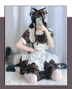 メイド服 セクシー 可愛い ハロウィン 仮装 コスプレ コスチューム コスプレ衣装 レディース リポン カチューシャ エプロン ゆめかわ 半袖 スカート ホワイト ブラウン パーティー イベント カフェ バレンタイン 喫茶店 メイドカフェー
