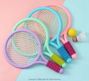 バドミントン テニス ラケット 2点セット 子供のバドミントンのおもちゃ 子供のテニスラケット、幼稚園 インタラクティブラケット バドミントン テニス ラケット 滑り止め 3歳-10歳に適用 軽量 子供の日 誕生日 クリスマスプレゼント