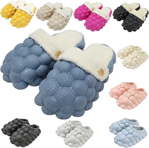 バブルスライド、バブルスリッパ、面白いマッサージスリッパ、女性用バブルコットンスリッパ、男性用バ..