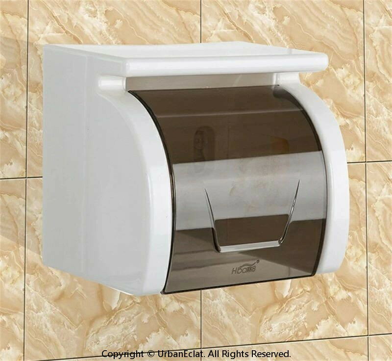 Holder - トイレットペーパーホルダー 吸盤方式 壁傷つけない 置物トレイ付き 防水 樹脂製 簡単設置