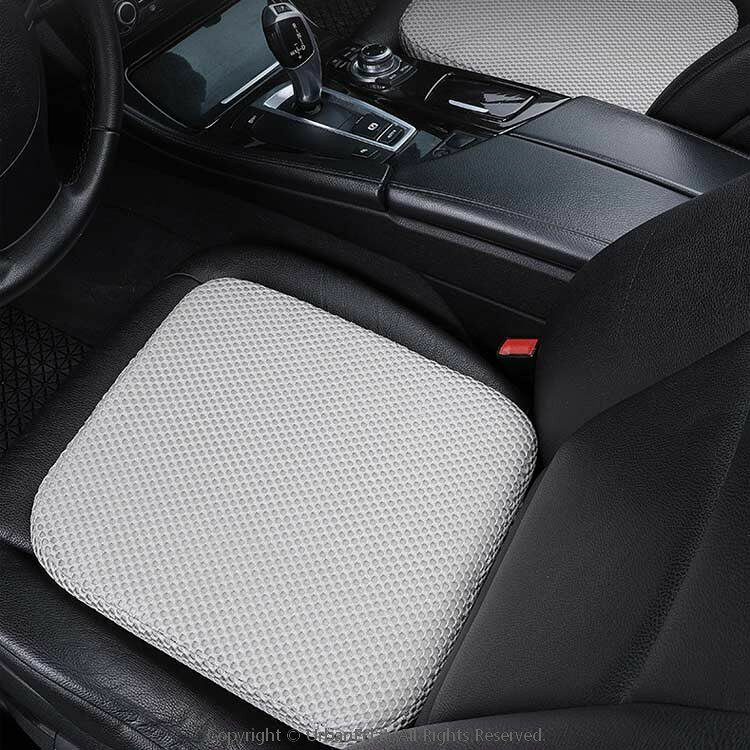 車用クッション 3点セット 高反発 運転席シート高さ調整 8cm 通気性 洗える 座布団 シートクッション 長距離運転 前方視界確保 初心者女性用 厚手 グレー [2]