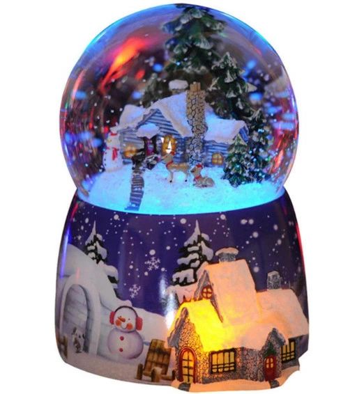 クリスマスミュージカルスノードームオルゴール回転可能な発光自動スノーオルゴール優れた誕生日ギフト