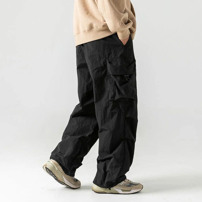 カーゴパンツ メンズ 夏 接触冷感 カーゴパンツ メンズ 涼しい ズボン 夏服 冷感 アイスシルク ワイドパンツ 撥水 アウトドア ワークパンツ リラックスパンツ 無地 大きいサイズ ゆったり 調整紐 ロング丈 ボトムス 男女兼用 春 夏 秋