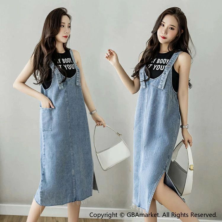 サロペットスカート ジャンパースカート レディース デニム キャミワンピース 重ね着 ゆったり キャミワンピ ミモレ丈 ロングワンピース オールインワン ジャンパー サロペット スカート 無地 マキシ丈 オーバーサイズ 20代 30代 40代