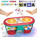 モンテッソーリ おもちゃ ドラム 赤ちゃん 楽器 知育おもちゃ 早期開発 指先訓練 音の出るおもちゃ 音楽おもちゃ 8色回転ライト 10曲メロディ 8種類楽器効...