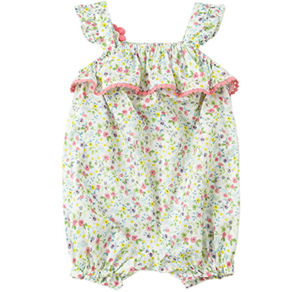 女の子 リバティ ボディオール ロンパース ショートオール コサージュ付き ヘアバンド付き 出産祝い 春 夏 60 70 80 90 cm dbm17767 dave&bella デイブ ベラ 上品