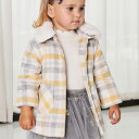 子供服 女の子 キッズ 子ども アウター コート ジャケット 上品 フォーマル チェック ファー襟 ふわふわ もこもこ 通園 通学 小学生 防寒 ギフト プレゼ...