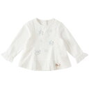 子供服 子ども服 こども服 キッズ 女の子 トップス カットソー ロンT カジュアル 長袖 ホワイト 白 デザイン 通学 通園 小学校 幼稚園 保育園 お出かけ かわいい 春 夏 秋 80 90 100 110 120 130 140 cm db1230435 dave&bella デイブベラ