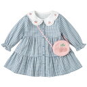 送料無料 slinxベビー服 ワンピース 女の子 幼児 子供 付け襟 可愛い キッズ ベビードレス お姫様風 ふんわり ギャザー 長袖 セレモニードレス チュニック お出かけ プレゼント ピアノ 発表会 出産御祝い 春秋 1-6歳