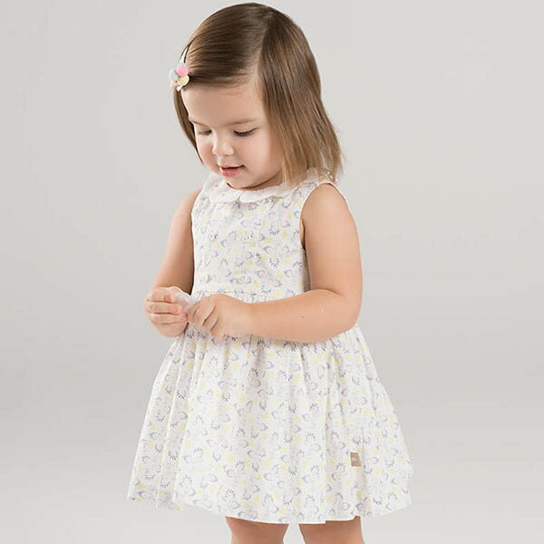 子供服 女の子 ノースリーブ ワンピース 花柄 襟付き 70 80 90 100 110 120 130 cm dbz7252【 dave&bella デイブ ベラ 上品】