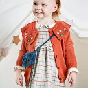 子供服 ベビー カーディガン トップス ニット キッズ 子ども オレンジ テラコッタ 刺繍 ビックカラー セーター 上品 ギフト お祝い お出かけ 通学 通園 ...