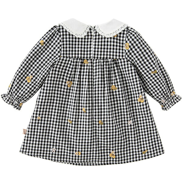 子供服 ワンピース 長袖 コットン 襟付き キッズ 女の子 ギンガムチェック ナチュ...
