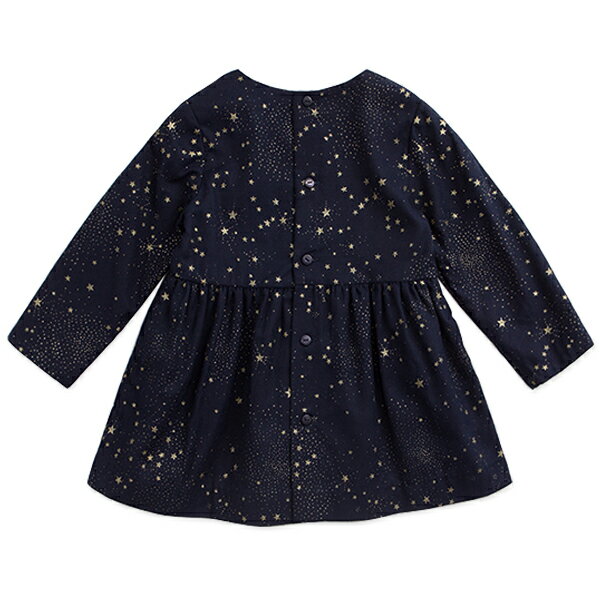 子供服 女の子 ワンピース 春 秋 長袖 aライン 80 90 100 110 120 cm 星柄 TQ63017【 marcjanie シンプル 上品 カジュアル 】