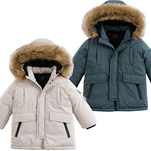 キッズ 子供服 男の子 アウター ダウン ジャケット コート フード付き 防寒 保温 効果 抜群 ファー 冬 お出かけ アウトドア 90 100 110 120...